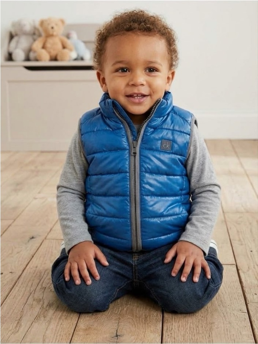 Calvin Klein Toddler 18 Month Blue Puffer Vest - Lightweight Layering
